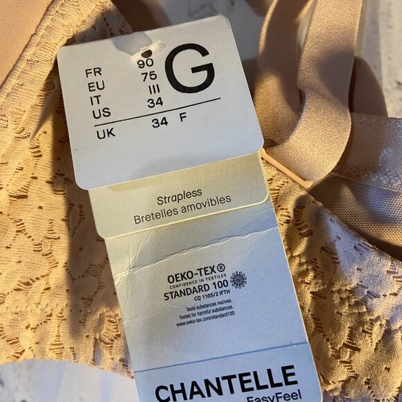 **Chantelle** Norah Comfort Strapless Convertible Bra - Nude Rose 34G NWT - Picture 6 of 7